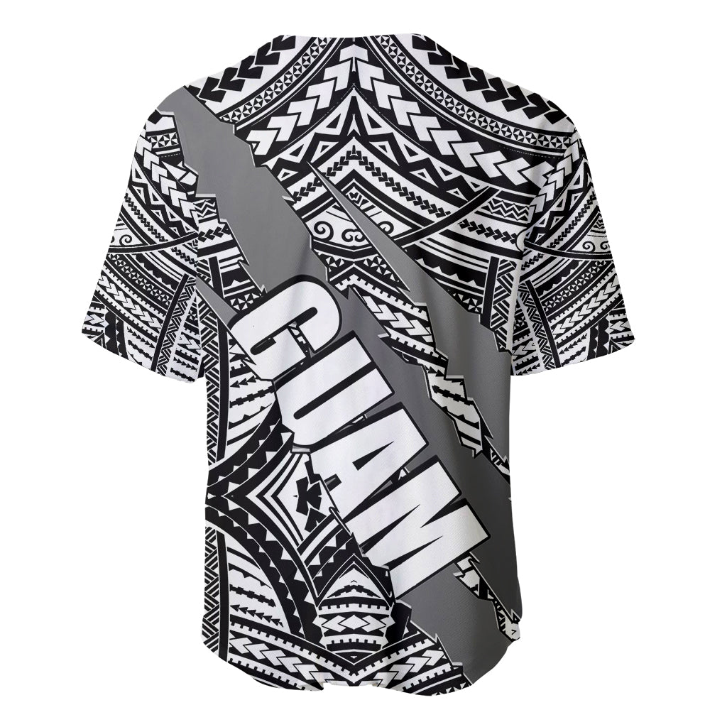 Polynesian Guam Baseball Jersey with Coat Of Arms Claws Style - White LT6 - Wonder Print Shop