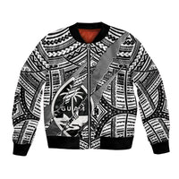 Polynesian Guam Bomber Jacket with Coat Of Arms Claws Style - White LT6 - Wonder Print Shop
