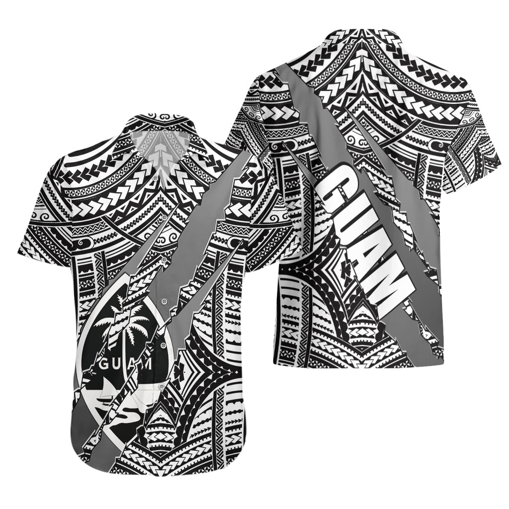Polynesian Guam Hawaiian Shirt with Coat Of Arms Claws Style - White LT6 - Wonder Print Shop