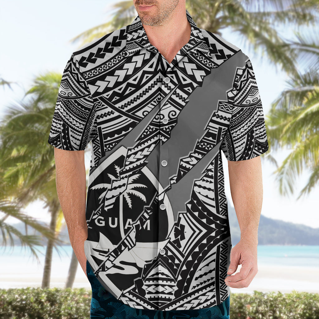 Polynesian Guam Hawaiian Shirt with Coat Of Arms Claws Style - White LT6 - Wonder Print Shop