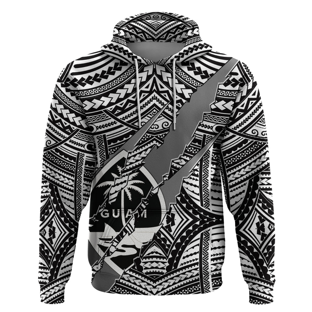 Polynesian Guam Hoodie with Coat Of Arms Claws Style - White LT6 - Wonder Print Shop