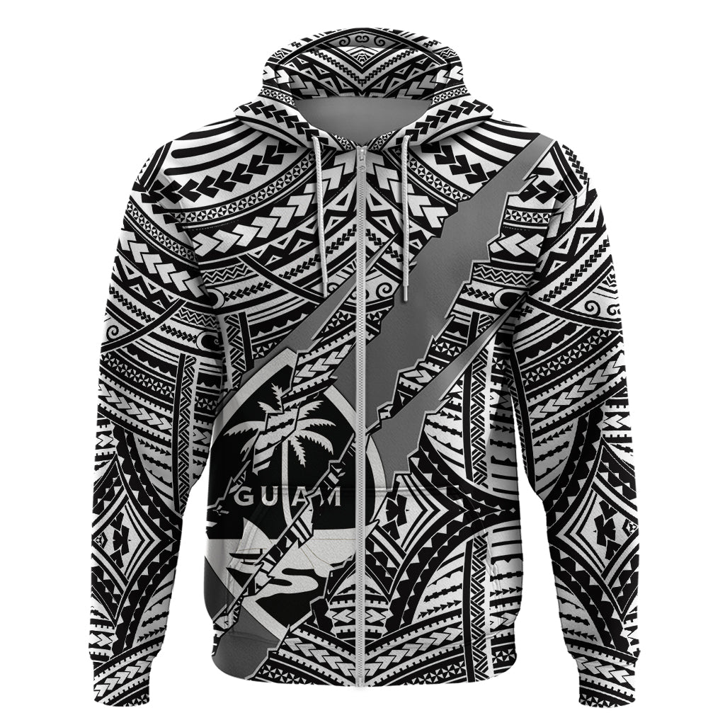 Polynesian Guam Hoodie with Coat Of Arms Claws Style - White LT6 - Wonder Print Shop