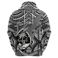 Polynesian Guam Hoodie with Coat Of Arms Claws Style - White LT6 - Wonder Print Shop