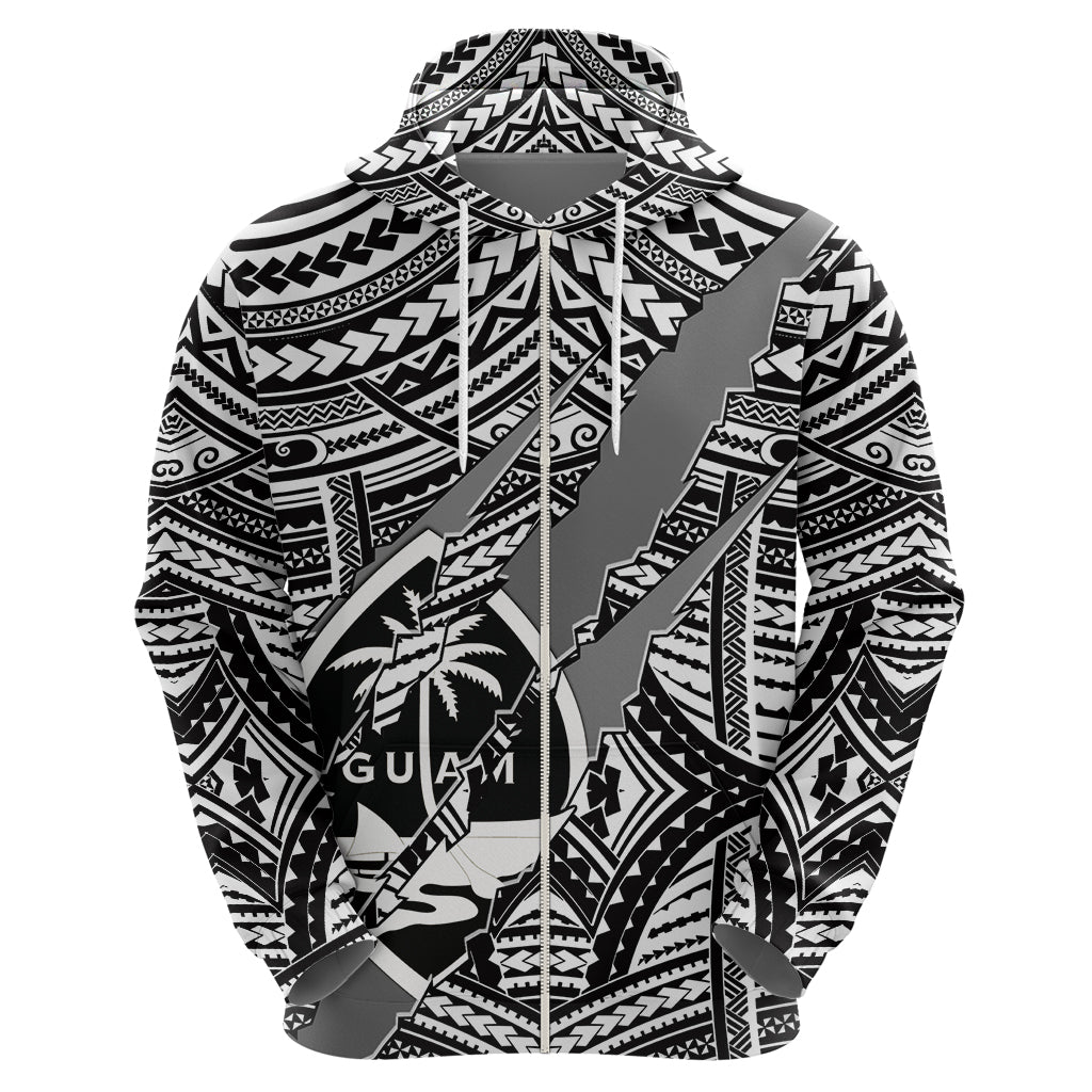 Polynesian Guam Hoodie with Coat Of Arms Claws Style - White LT6 - Wonder Print Shop
