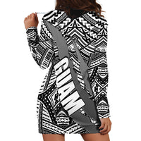 Polynesian Guam Hoodie Dress with Coat Of Arms Claws Style - White LT6 - Wonder Print Shop