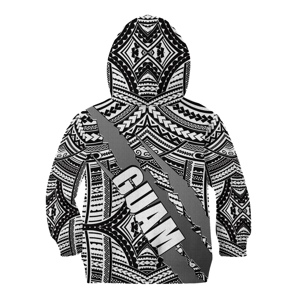 Polynesian Guam Kid Hoodie with Coat Of Arms Claws Style - White LT6 - Wonder Print Shop