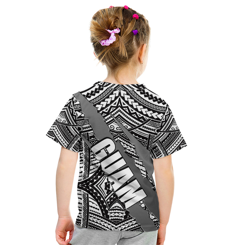 Polynesian Guam Kid T Shirt with Coat Of Arms Claws Style - White LT6 - Wonder Print Shop