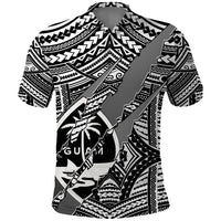 Polynesian Guam Polo Shirt with Coat Of Arms Claws Style - White LT6 - Wonder Print Shop