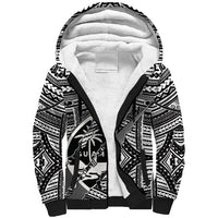 Polynesian Guam Sherpa Hoodie with Coat Of Arms Claws Style - White LT6 - Wonder Print Shop