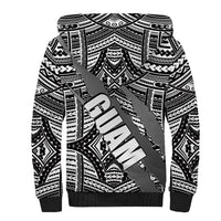 Polynesian Guam Sherpa Hoodie with Coat Of Arms Claws Style - White LT6 - Wonder Print Shop