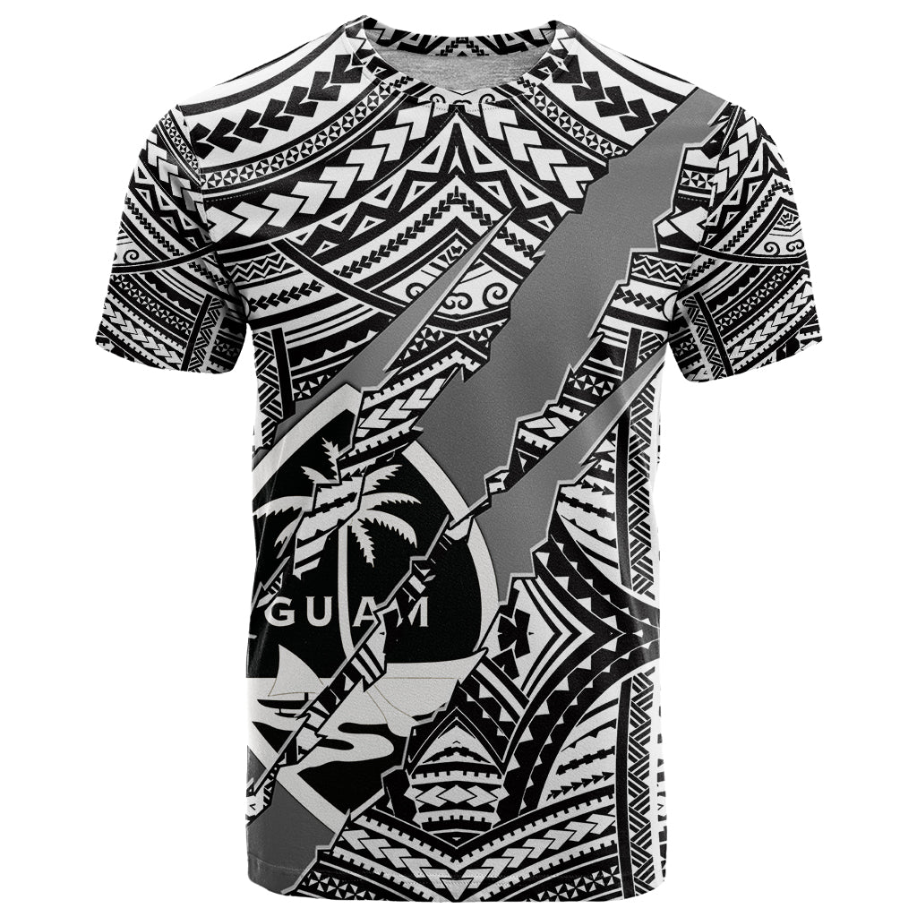 Polynesian Guam T Shirt with Coat Of Arms Claws Style - White LT6 - Wonder Print Shop