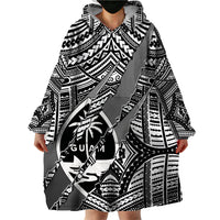 Polynesian Guam Wearable Blanket Hoodie with Coat Of Arms Claws Style - White LT6 - Wonder Print Shop