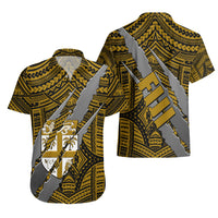 Polynesian Fiji Hawaiian Shirt with Coat Of Arms Claws Style - Gold LT6 - Wonder Print Shop