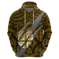 Polynesian Fiji Hoodie with Coat Of Arms Claws Style - Gold LT6 - Wonder Print Shop