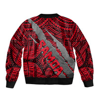 Polynesian Samoa Bomber Jacket with Coat Of Arms Claws Style - Red LT6 - Wonder Print Shop