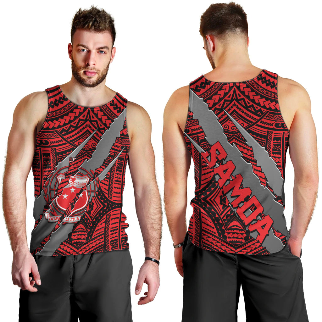 polynesian-samoa-men-tank-top-with-coat-of-arms-claws-style-red