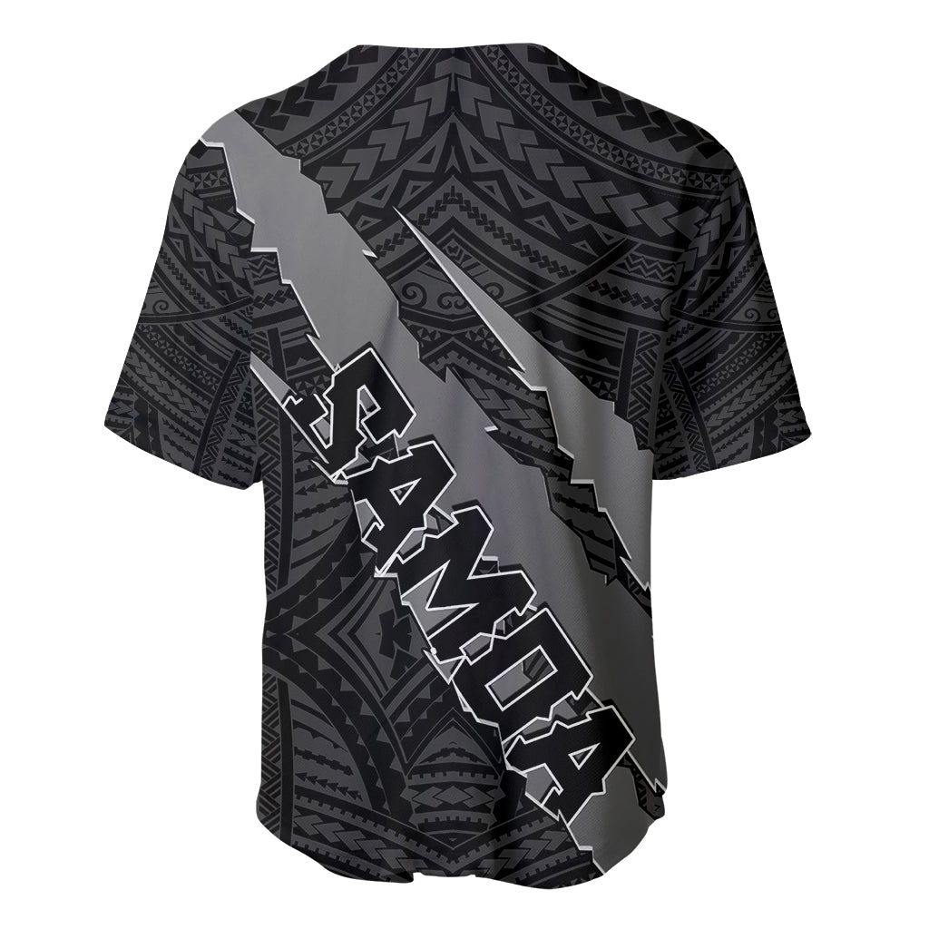 Polynesian Samoa Baseball Jersey with Coat Of Arms Claws Style - Black LT6 - Wonder Print Shop