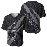 Polynesian Samoa Baseball Jersey with Coat Of Arms Claws Style - Black LT6 - Wonder Print Shop
