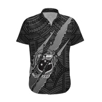 Polynesian Samoa Hawaiian Shirt with Coat Of Arms Claws Style - Black LT6 - Wonder Print Shop