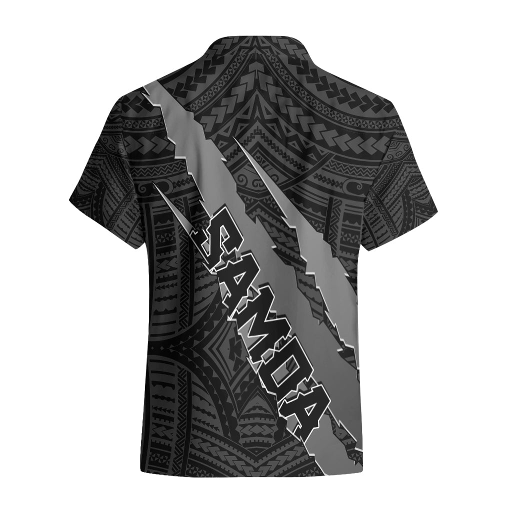 Polynesian Samoa Hawaiian Shirt with Coat Of Arms Claws Style - Black LT6 - Wonder Print Shop