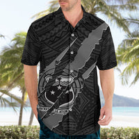 Polynesian Samoa Hawaiian Shirt with Coat Of Arms Claws Style - Black LT6 - Wonder Print Shop