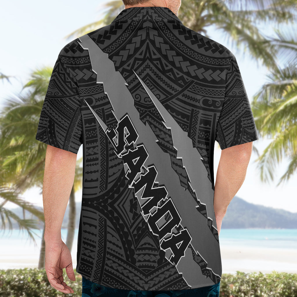 Polynesian Samoa Hawaiian Shirt with Coat Of Arms Claws Style - Black LT6 - Wonder Print Shop