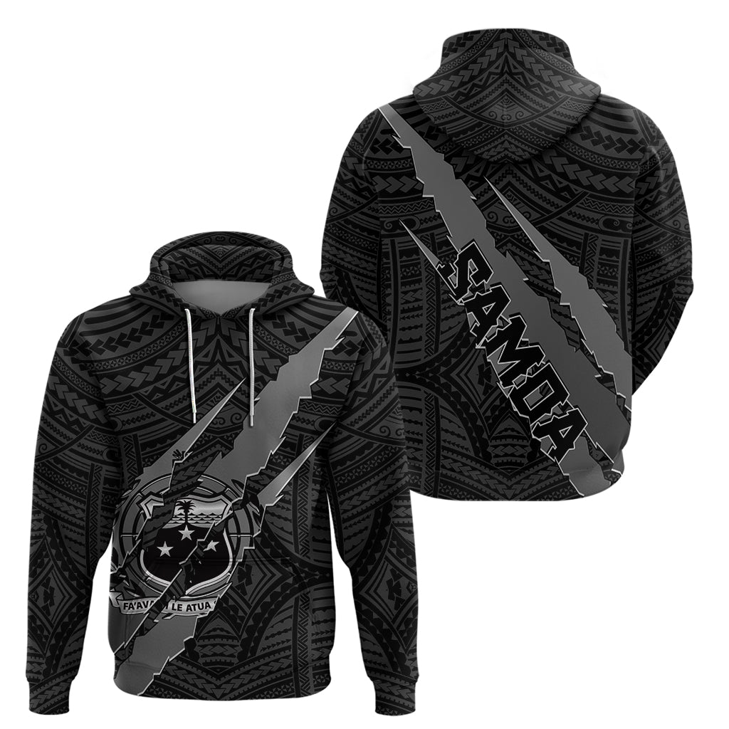 Polynesian Samoa Hoodie with Coat Of Arms Claws Style - Black LT6 - Wonder Print Shop