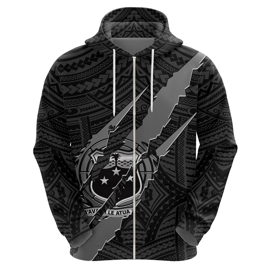 Polynesian Samoa Hoodie with Coat Of Arms Claws Style - Black LT6 - Wonder Print Shop