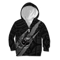 Polynesian Samoa Kid Hoodie with Coat Of Arms Claws Style - Black LT6 - Wonder Print Shop