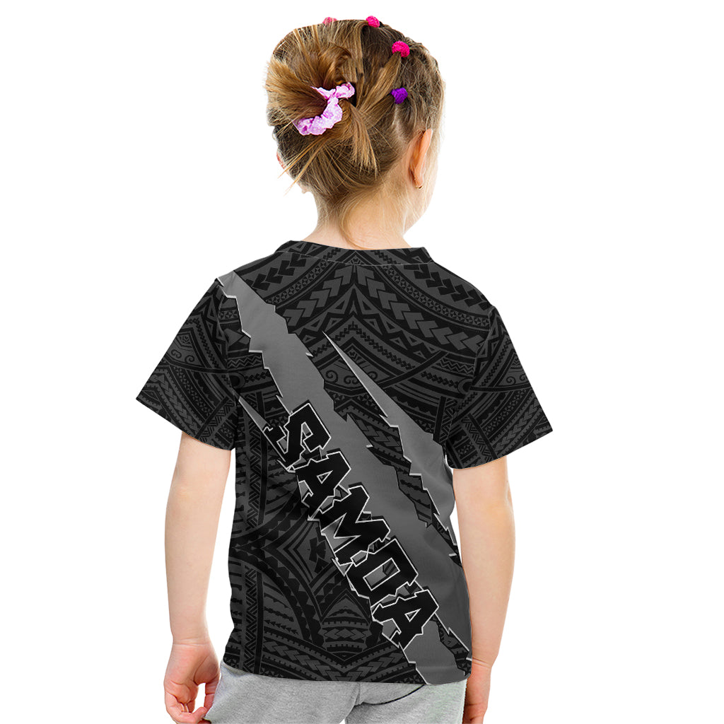 Polynesian Samoa Kid T Shirt with Coat Of Arms Claws Style - Black LT6 - Wonder Print Shop