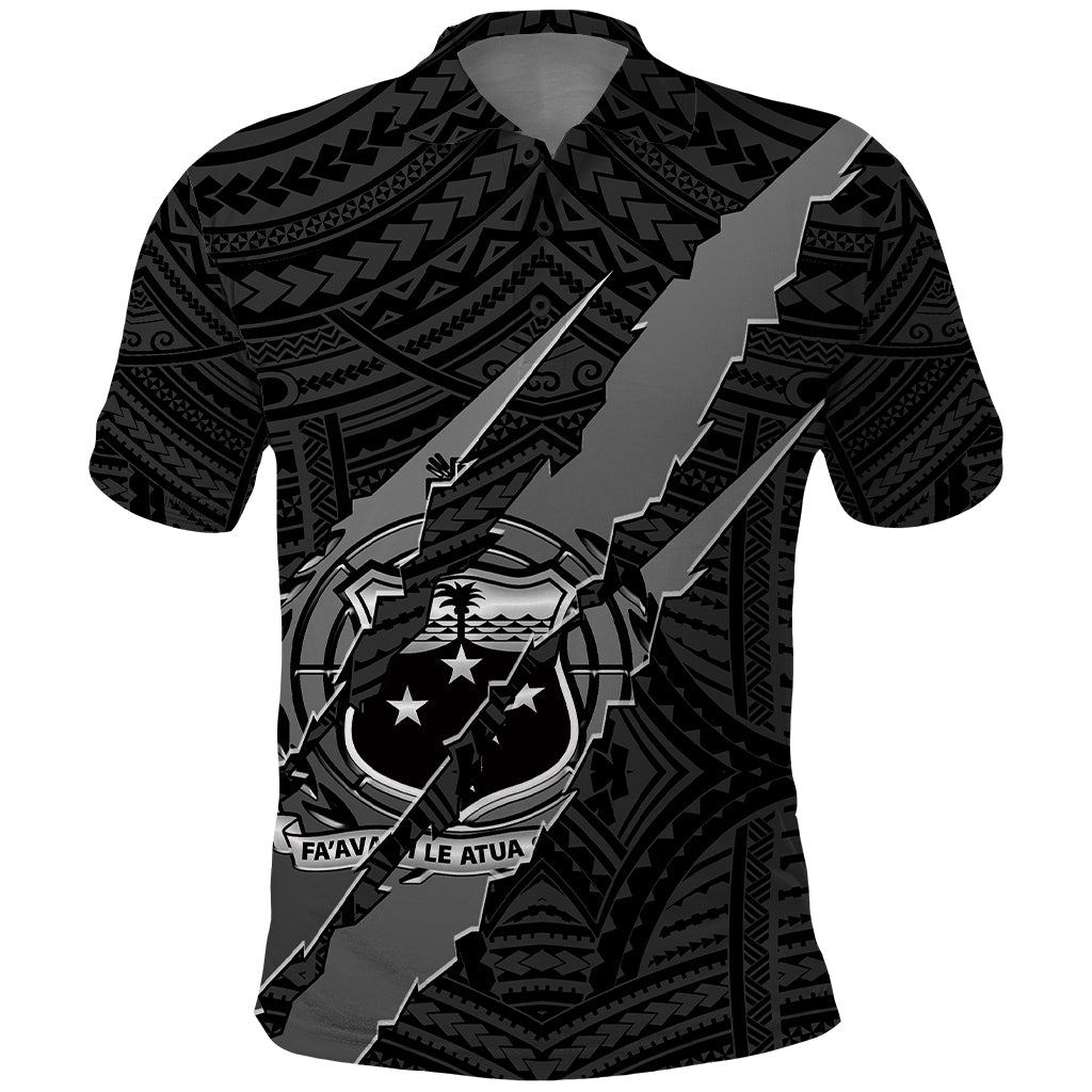Polynesian Samoa Polo Shirt with Coat Of Arms Claws Style - Black LT6 - Wonder Print Shop