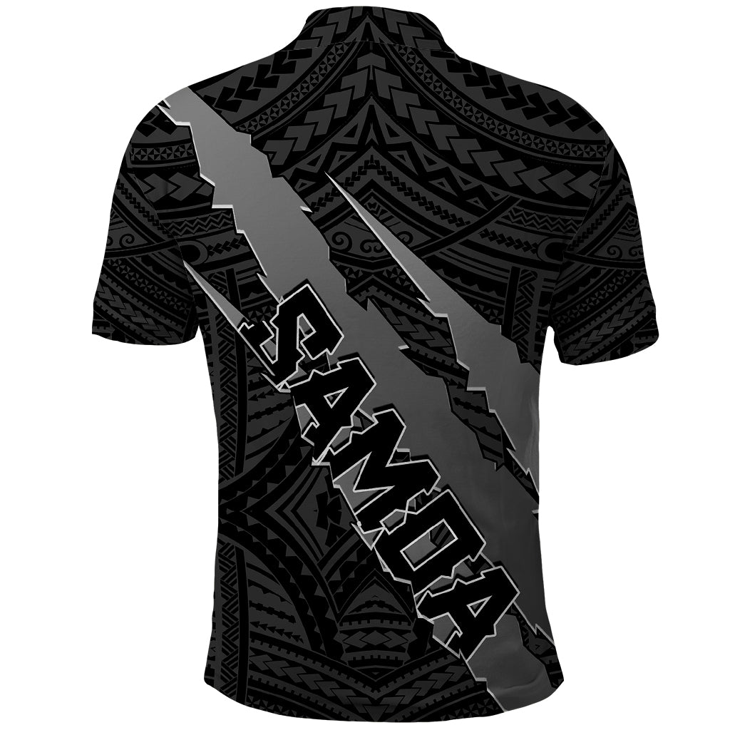 Polynesian Samoa Polo Shirt with Coat Of Arms Claws Style - Black LT6 - Wonder Print Shop