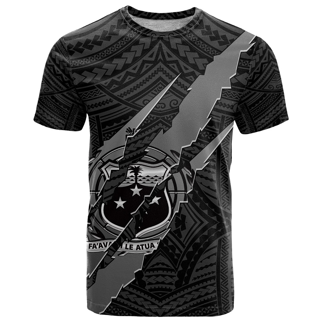 Polynesian Samoa T Shirt with Coat Of Arms Claws Style - Black LT6 - Wonder Print Shop