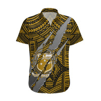 Polynesian Samoa Hawaiian Shirt with Coat Of Arms Claws Style - Gold LT6 - Wonder Print Shop