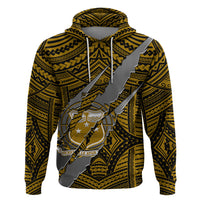 Polynesian Samoa Hoodie with Coat Of Arms Claws Style - Gold LT6 - Wonder Print Shop