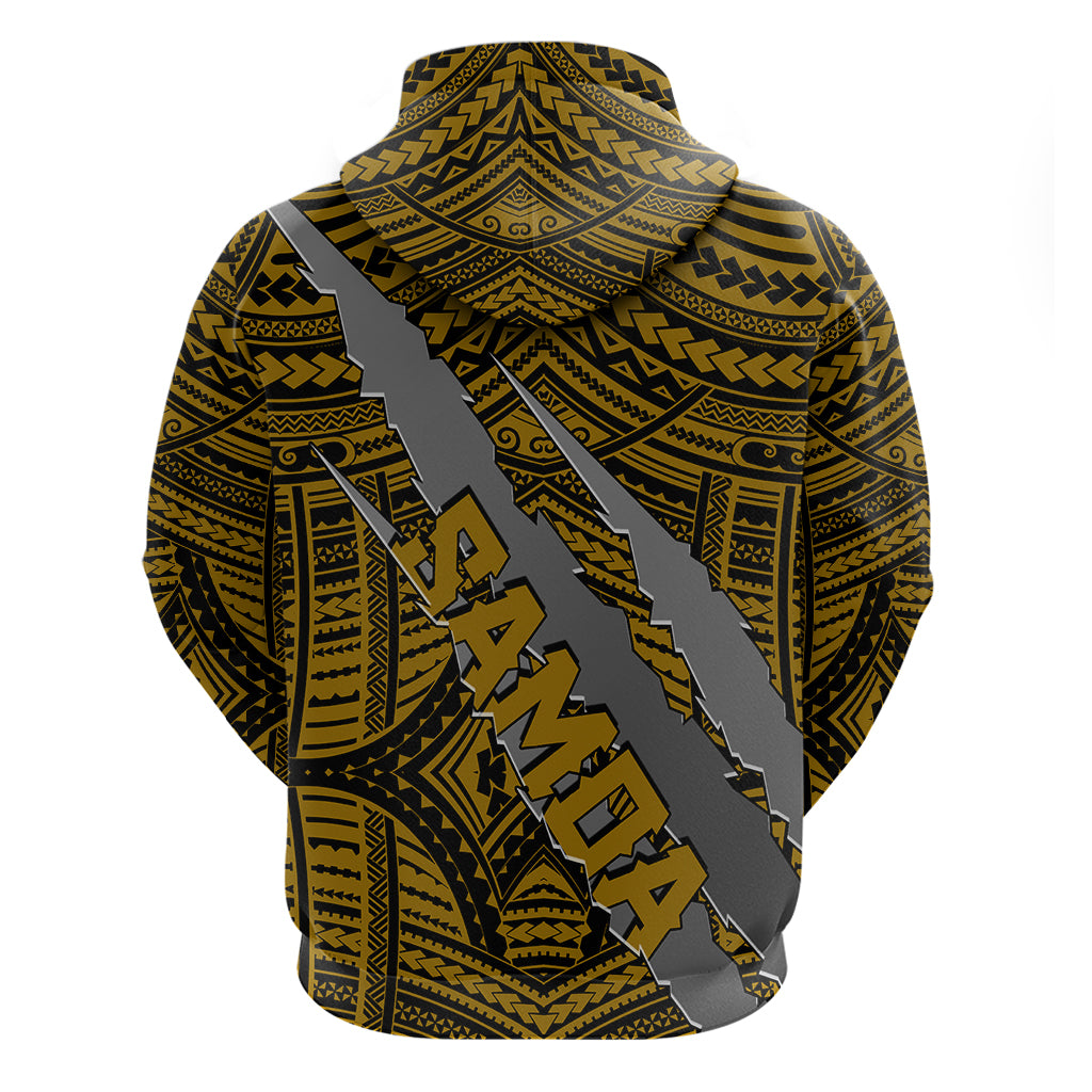 Polynesian Samoa Hoodie with Coat Of Arms Claws Style - Gold LT6 - Wonder Print Shop