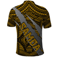 Polynesian Samoa Polo Shirt with Coat Of Arms Claws Style - Gold LT6 - Wonder Print Shop
