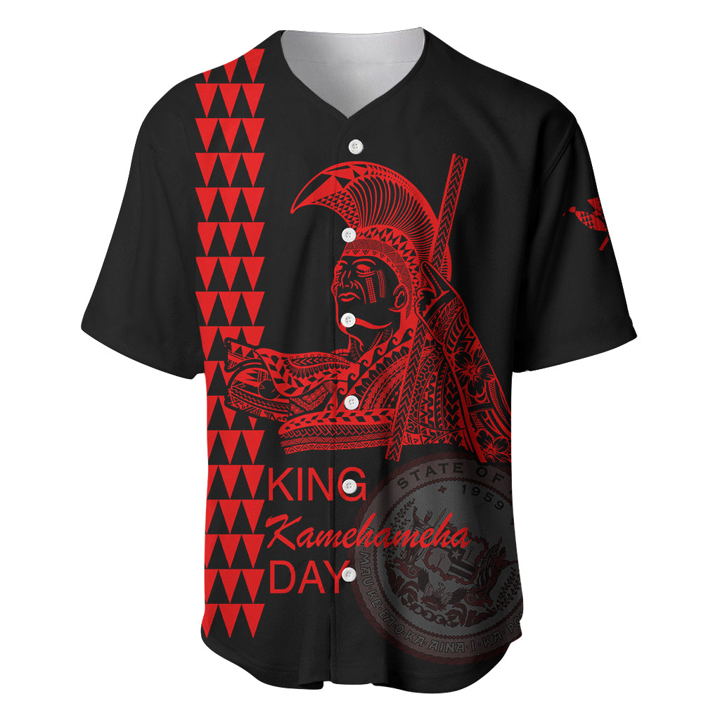 Custom Hawaii Baseball Jersey King Kamehameha Day - Red LT6 - Wonder Print Shop