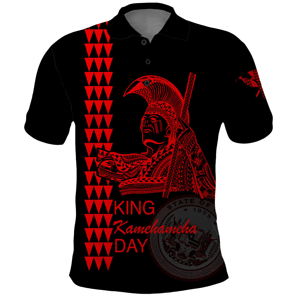 Custom Hawaii Polo Shirt King Kamehameha Day - Red LT6 - Wonder Print Shop