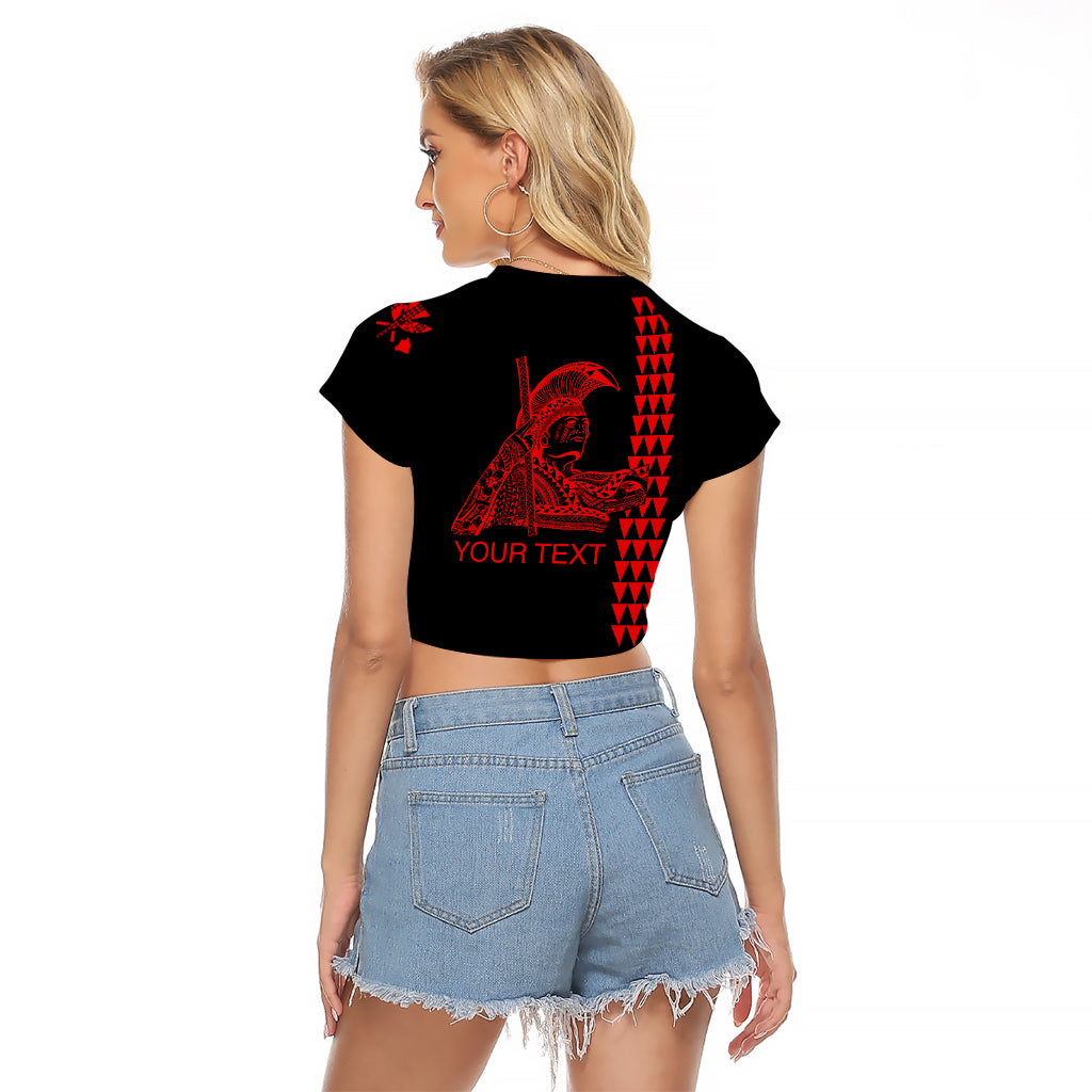 Custom Hawaii Raglan Cropped T Shirt King Kamehameha Day - Red LT6 - Wonder Print Shop