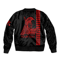 Custom Hawaii Sleeve Zip Bomber Jacket King Kamehameha Day - Red LT6 - Wonder Print Shop