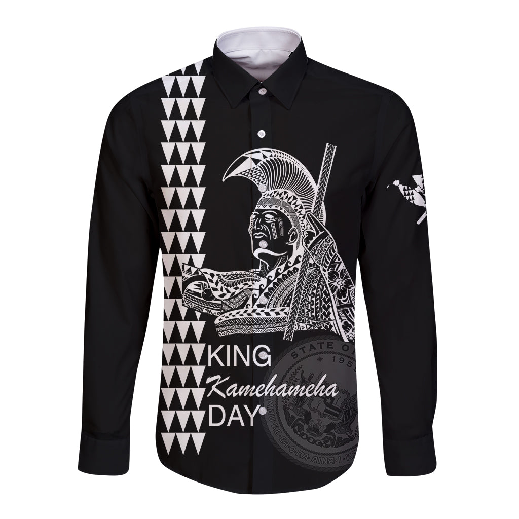 Custom Hawaii Long Sleeve Button Shirt King Kamehameha Day - White LT6 - Wonder Print Shop