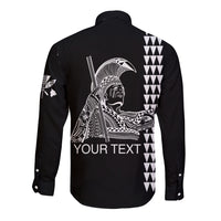 Custom Hawaii Long Sleeve Button Shirt King Kamehameha Day - White LT6 - Wonder Print Shop
