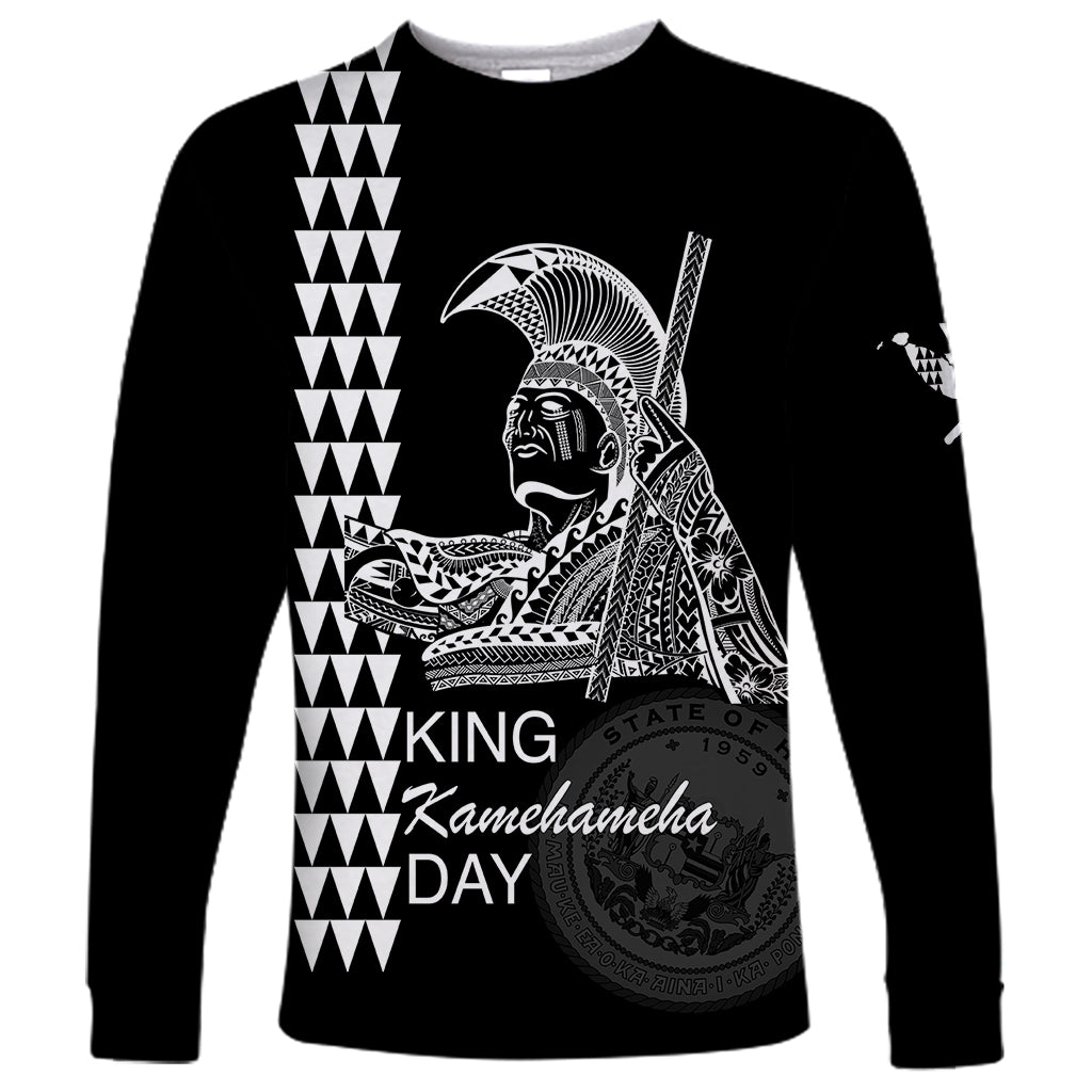 Custom Hawaii Long Sleeve Shirt King Kamehameha Day - White LT6 - Wonder Print Shop