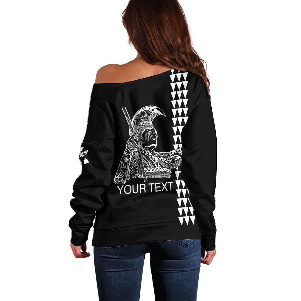 Custom Hawaii Off Shoulder Sweater King Kamehameha Day - White LT6 - Wonder Print Shop
