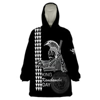 Custom Hawaii Wearable Blanket Hoodie King Kamehameha Day - White LT6 - Wonder Print Shop