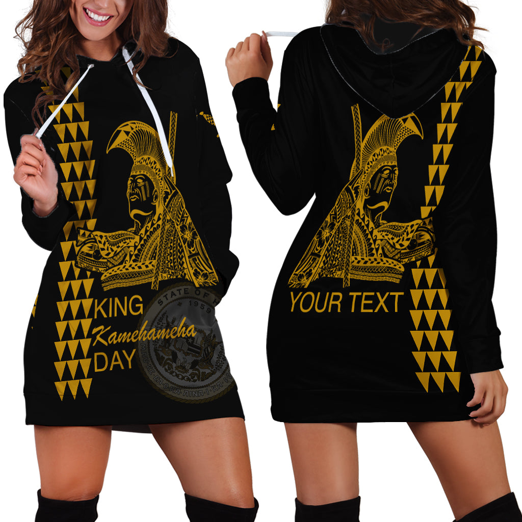 Custom Hawaii Hoodie Dress King Kamehameha Day - Gold LT6 - Wonder Print Shop