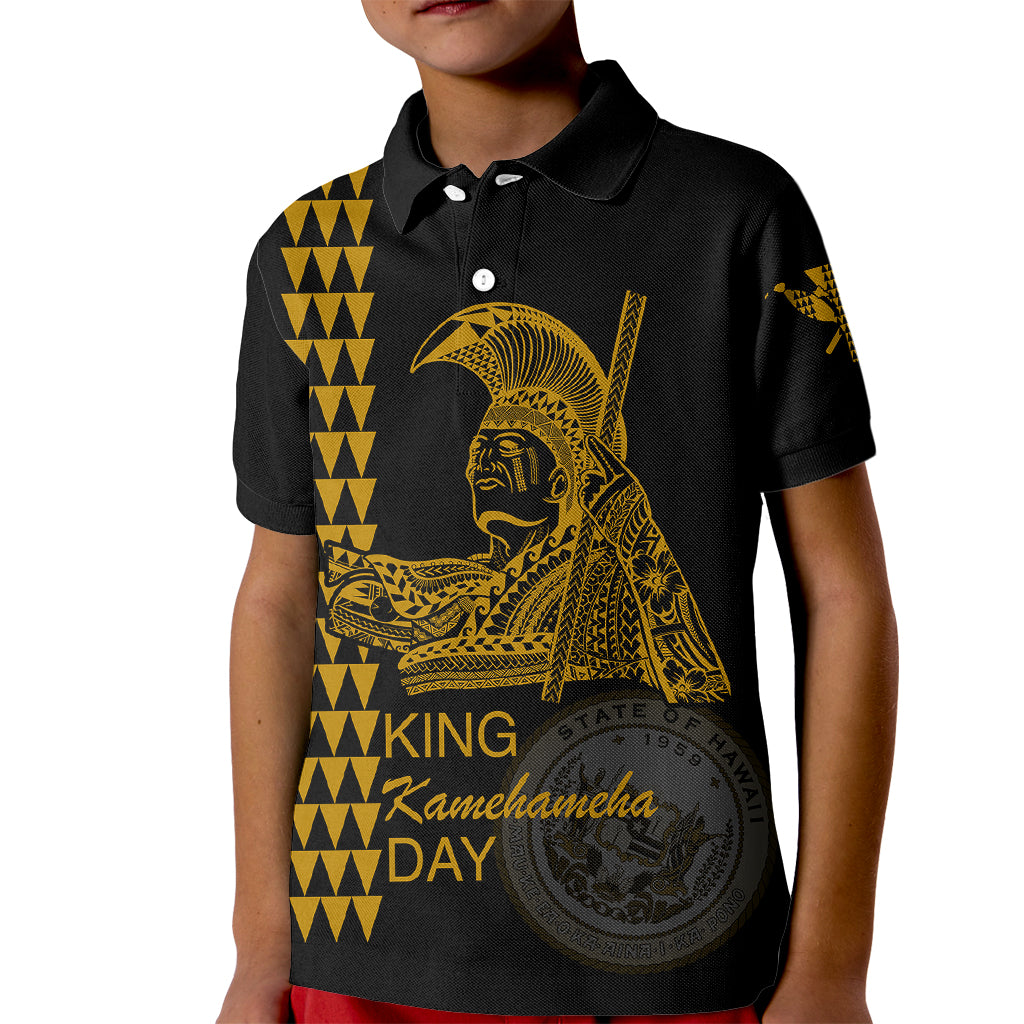 Custom Hawaii Kid Polo Shirt King Kamehameha Day - Gold LT6 - Wonder Print Shop