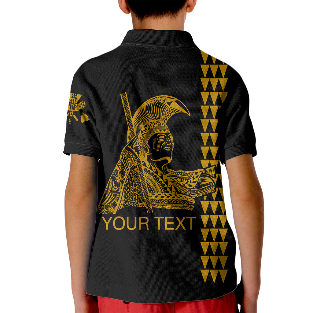 Custom Hawaii Kid Polo Shirt King Kamehameha Day - Gold LT6 - Wonder Print Shop