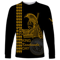 Custom Hawaii Long Sleeve Shirt King Kamehameha Day - Gold LT6 - Wonder Print Shop